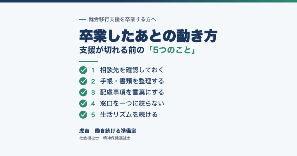 就労移行支援を卒業したあとの動き方|支援が切れる前にやっておきたい5つのこと