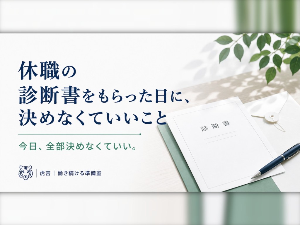 休職の診断書をもらった日に、決めなくていいこと|就労支援10年の現場から